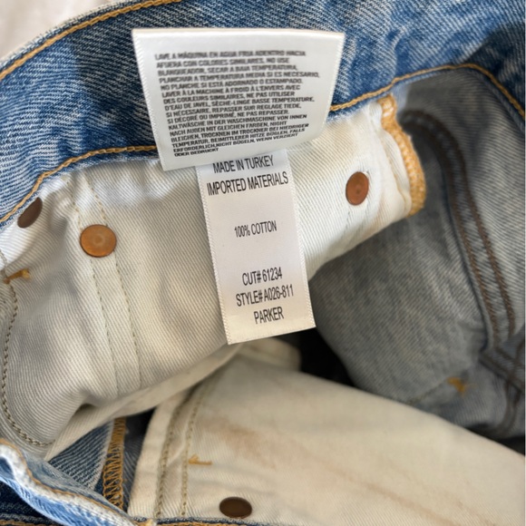 Agolde Light Blue Distressed Denim Jean Shorts - Picture 7 of 7